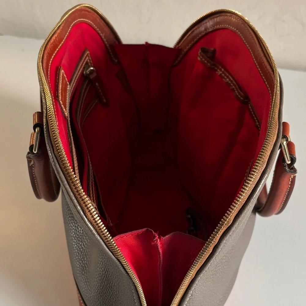 Dooney & Bourke Pebble Grain Zip Zip‎ Satchel, Elephant Gray Leather Handbag
